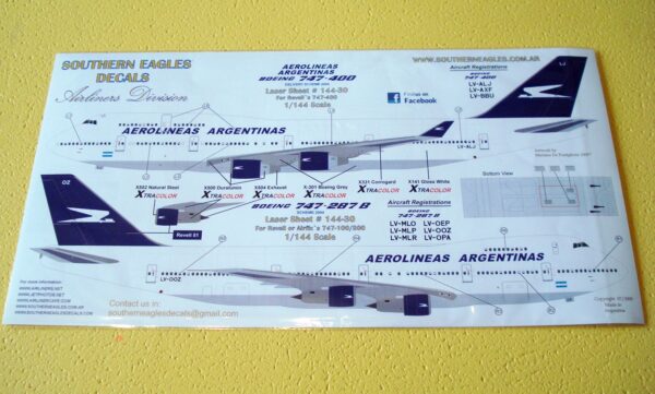 Boeing 747-400/-200 Aerolineas Argentinas Delivery Scheme 2004