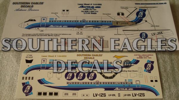 BAC 1 11-400 AUSTRAL Lineas Aereas “1974-1978” Blue livery scheme