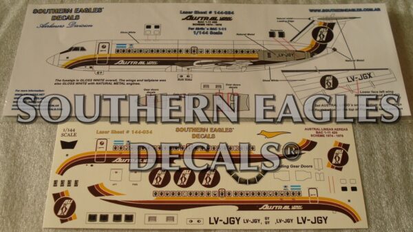 BAC 1 11-400 AUSTRAL Lineas Aereas “1974-1978” Brown livery scheme