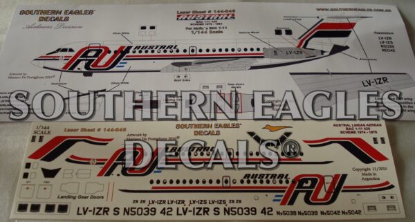 BAC 1 11-400 AUSTRAL Lineas Aereas - 80’s final livery scheme