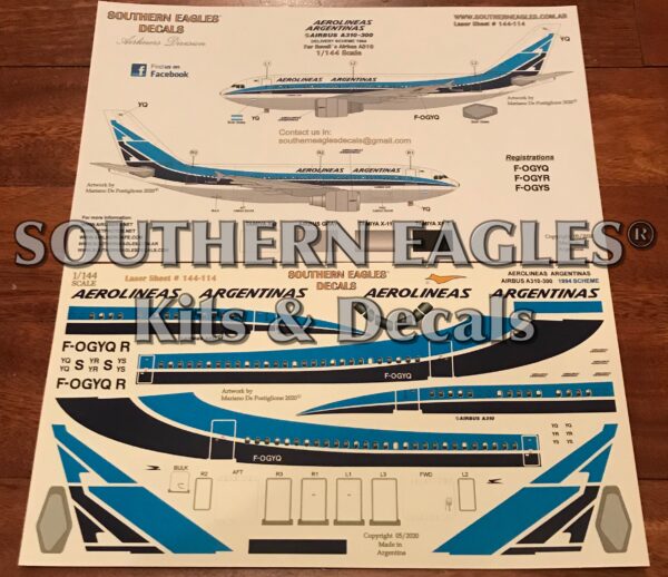 AIRBUS A310-300 Aerolineas Argentinas -  1994 Delivery scheme