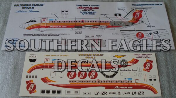 BAC 1 11-400 AUSTRAL Lineas Aereas “1974-1978” Red livery scheme