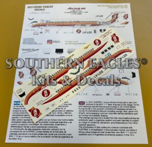 BAC 1 11-500 AUSTRAL Lineas Aereas “1974-1978” Red livery scheme