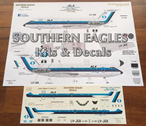 BAC 1 11-400 ALA Lineas Aereas - 1967 delivery scheme