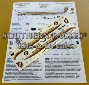 BAC 1 11-500 AUSTRAL Lineas Aereas “1974-1978” Brown livery scheme