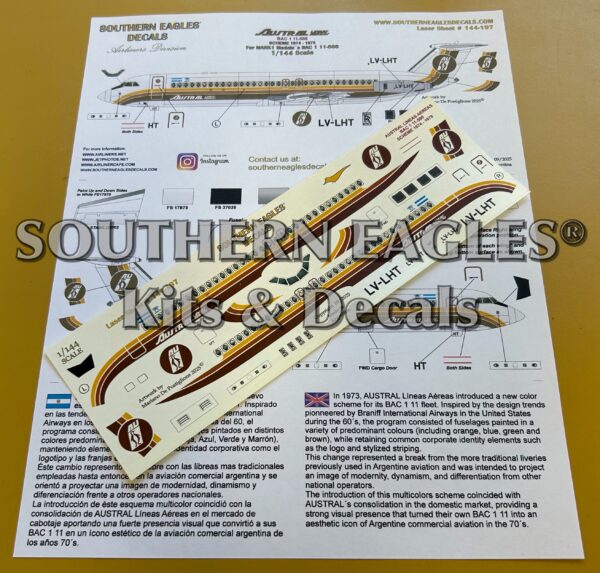 BAC 1 11-500 AUSTRAL Lineas Aereas “1974-1978” Brown livery scheme